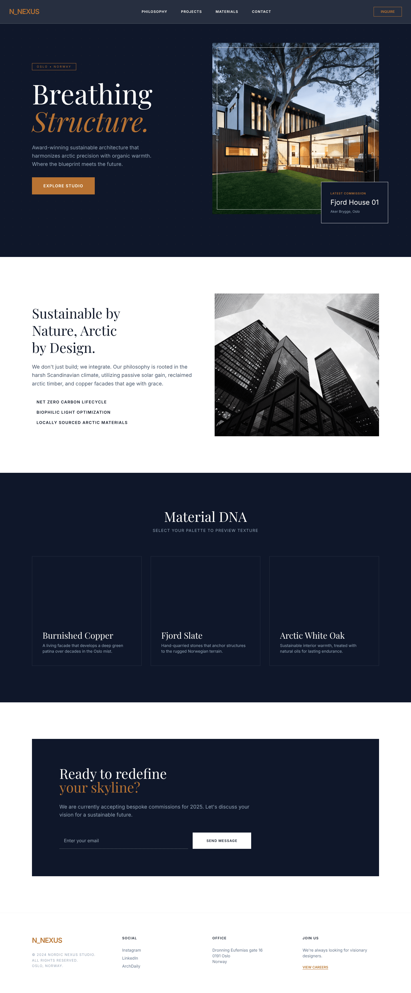High-End Hospitality & Design Landing Page